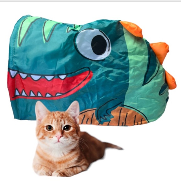 Dinosaur Cat Cave Collapsible Hideaway 18.5"L x 11.5"W x 10"H - Picture 4 of 11